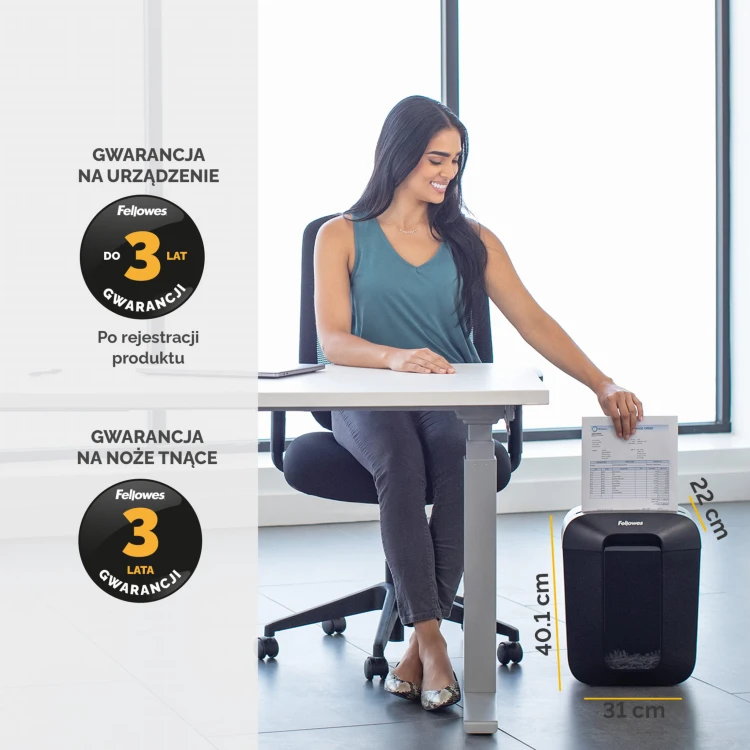 4400501_Niszczarka Fellowes LX45 ścinki 4x37mm P4 www.asan.com.pl
