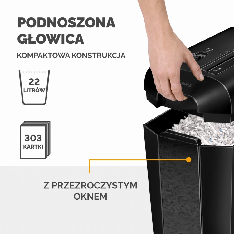 4400701_Niszczarka Fellowes LX65 ścinki 4x40mm P4 do domu lub małego biura www.asan.com.pl