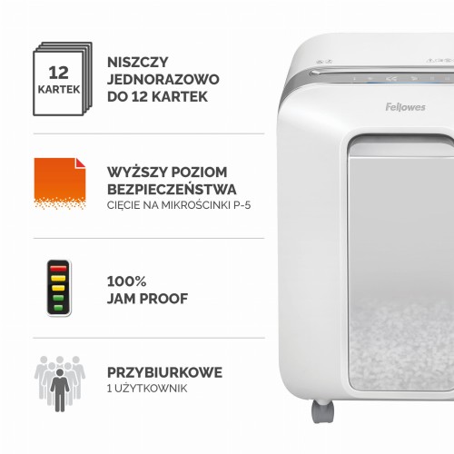 5050101_Niszczarka Fellowes LX201 BIAŁA 5050101B www.asan.com.pl