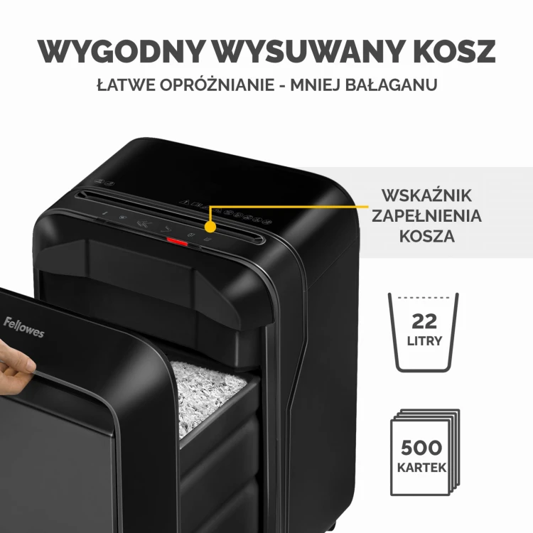 5502501_Niszczarka Fellowes LX210 CZARNA ścinki 4x12mm P4/T4 www.asan.com.pl