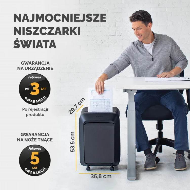 5502501_Niszczarka Fellowes LX210 CZARNA ścinki 4x12mm P4/T4 www.asan.com.pl