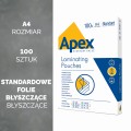 APEX Folia do laminowania błyszcząca A4 100 mikronów /100szt www.asan.com.pl