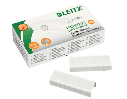 Zszywki Leitz Power Performance P3 24/6 mocne stalowe 1000szt/opk - BIAŁE  www.asan.com.pl