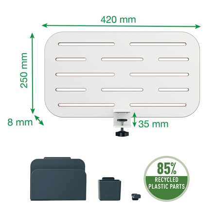 Organizer Leitz Ergo na akcesoria mocowany do biurka, z uchwytem na laptopa, 42 x 25 cm www.asan.com.pl