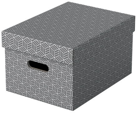 Pudło do przechowywania / pudło prezentowe Esselte Box Home M low szary, 265 x 205 x 365 mm - opakowanie 3 sztuki www.asan.com.pl