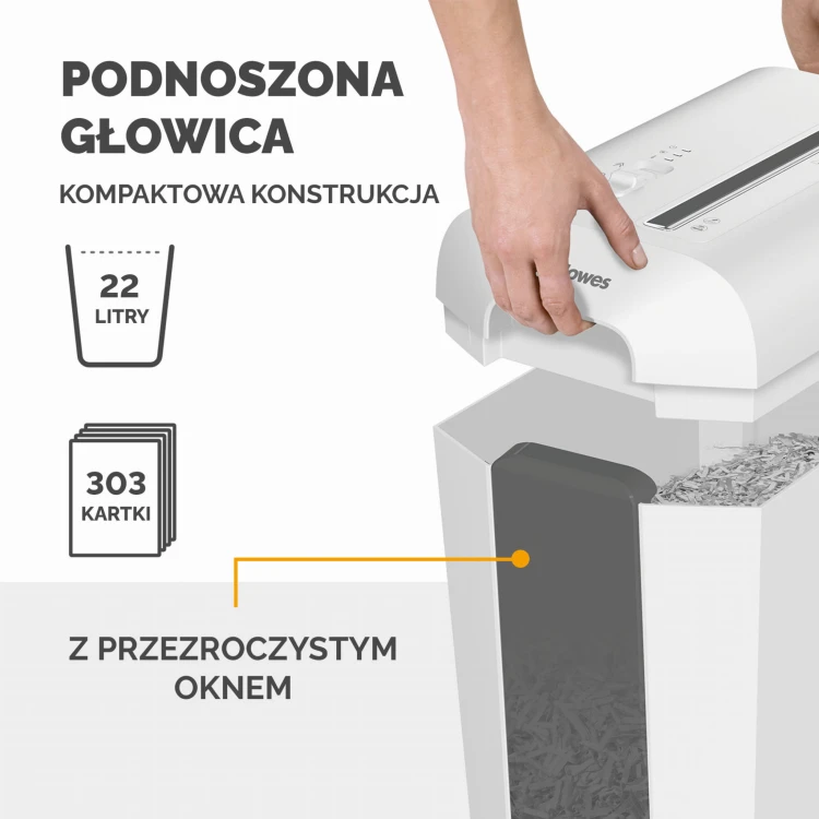 Niszczarka Fellowes LX65 ścinki 4x40mm P-4 # 3 lata gwarancji - BIAŁA www.asan.com.pl