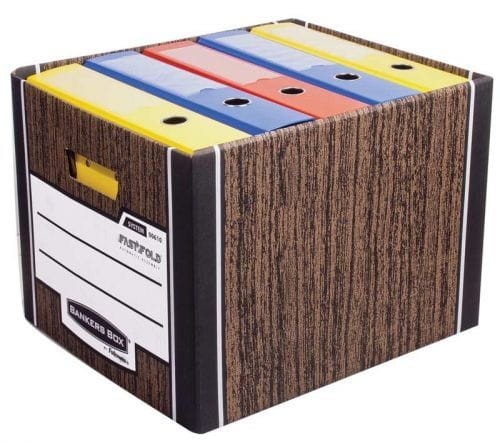 Fellowes pudło archiwizacyjne Woodgrain brązowe - opk 2szt - pudło ze zdejmowanym wiekiem www.asan.com.pl