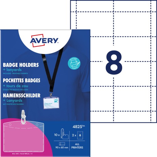 Holder na karty ze smyczą 90 x 60 mm plastikowy AVERY Zweckform - opakowanie 10 sztuk  www.asan.com.pl