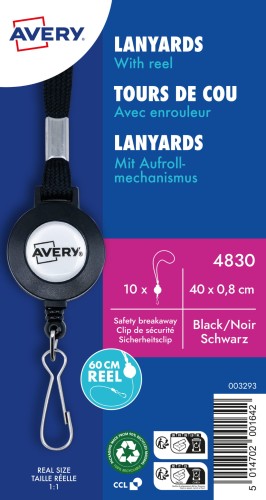 Smycz z mechanizmem ściągającym i karabińczykiem AVERY Zweckform www.asan.com.pl