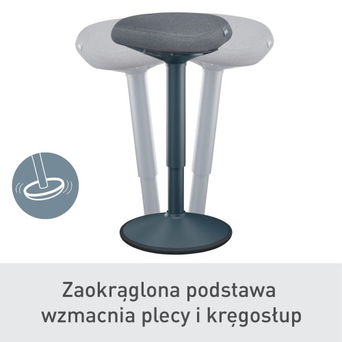Stołek Leitz Ergo do aktywnego siedzenia z wygodnym siedziskiem - ciemny szary www.asan.com.pl