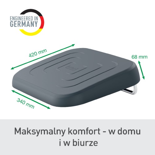 Podnóżek Leitz Ergo, regulowany 80% z recyklingu - szary www.asan.com.pl