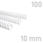 Grzbiety plastikowe - O.COMB Okrągłe 10mm A4/100szt - kolor BIAŁY - OPUS