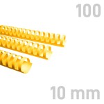 Grzbiety plastikowe - O.COMB Okrągłe 10mm A4/100szt - kolor ŻÓŁTY - OPUS 