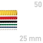 Grzbiety plastikowe - O.COMB Owalne 25mm A4/50szt - kolor NIEBIESKI - OPUS 