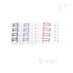 Grzbiety drutowe - O.WIRE 3:1  8mm A4 - 100 sztuk  - BIAŁY - OPUS