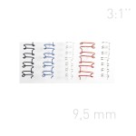 Grzbiety drutowe - O.WIRE 3:1  9,5mm A4 - 100 sztuk  - BIAŁY - OPUS 
