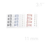 Grzbiety drutowe - O.WIRE 3:1  11mm A4 - 100 sztuk  - SREBRNY - OPUS