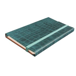 Notes Notatnik biurowy twardy w linię zamykany na gumkę - O.NOTE Mississippi - 207 x 145 mm (A5) - turkusowy OPUS