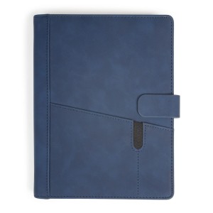 Notes Notatnik biurowy twardy w kratkę  z kieszonką na telefon, zamykany z wymiennym wkładem  - O.NOTE Sidney - 207 x 145 mm (A5) - niebieski OPUS