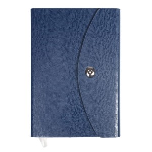 Notes Notatnik biurowy twardy w kratkę zamykany na zakładkę - O.NOTE Paris2 - 207 x 145 mm (A5) - niebieski OPUS