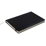 Notes Notatnik biurowy twardy w kratkę zamykany na gumkę - O.NOTE Berlin - 150 x 108 mm (A6) - czarny OPUS