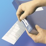 Kieszonki samoprzylepne prostokątne na tytuły - O.POCKET Sticky - 25 x 75 mm - 20 sztuk OPUS