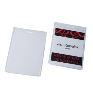 Identyfikator wielorazowy ze szczeliną na klips - O.BADGE HOLDER - 75 x 105 mm - 100 sztuk  OPUS