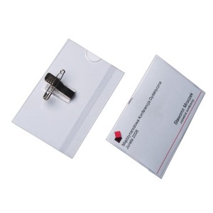 Identyfikator wielorazowy z klipsem i agrafką - O.BADGE CLIP - 58 x 90 mm - 50 sztuk  OPUS