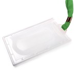 Identyfikator twardy pionowy z taśmą - O.BADGE HOLDER Vertical 90 x 55 mm - 50 sztuk zielony OPUS