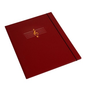 Okładka na nuty twarda zamykana na gumkę - O.Music Case - Premium - 340 x 285 mm - 10 sztuk - bordowy OPUS