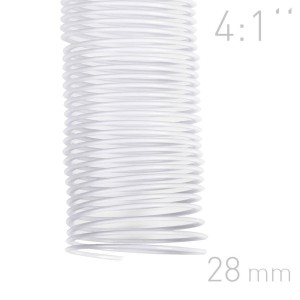   Grzebiet spiralny  - O.COIL -  28mm  A4/50 sztuk - kolor BIAŁY - OPUS