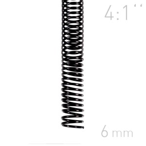   Grzebiet spiralny  - O.COIL -  6mm  A4/100 sztuk - kolor CZARNY - OPUS