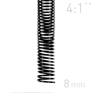   Grzebiet spiralny  - O.COIL -  8mm  A4/100 sztuk - kolor CZARNY - OPUS