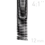   Grzebiet spiralny  - O.COIL -  12mm  A4/100 sztuk - kolor CZARNY - OPUS