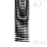   Grzebiet spiralny  - O.COIL -  16mm  A4/100 sztuk - kolor CZARNY - OPUS