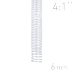   Grzebiet spiralny  - O.COIL -  6mm  A4/100 sztuk - kolor PRZEŹROCZYSTY - OPUS