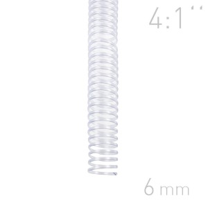   Grzebiet spiralny  - O.COIL -  6mm  A4/100 sztuk - kolor PRZEŹROCZYSTY - OPUS