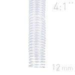   Grzebiet spiralny  - O.COIL -  12mm  A4/100 sztuk - kolor PRZEŹROCZYSTY - OPUS
