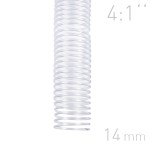   Grzebiet spiralny  - O.COIL -  14mm  A4/100 sztuk - kolor PRZEŹROCZYSTY - OPUS