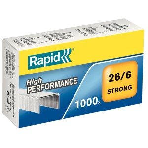 Zszywki Rapid Strong 26/6 1M - opakowanie 1000 sztuk - do zszywaczy Rapid F30, FM32, Freeze, S1, S17, S27, S30, S50