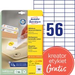 Usuwalne etykiety papierowe 52,5 x 21,2 mm, białe etykiety samoprzylepne, etykiety do druku 30 ark. / op., Avery L6027REV-25