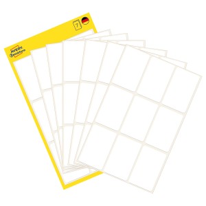 Minietykiety do opisywania ręcznego 38 x 24 mm, trwałe etykiety papierowe, białe etykiety samoprzylepne 63 etyk., 7 ark. /op., Avery 3045