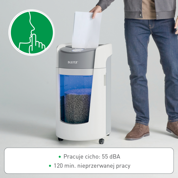 Niszczarka Leitz IQ OptiMax Office, ścinki 2x15mm P-5  www.asan.com.pl