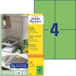 Trwałe etykiety kolorowe  Avery 3458 - 105 x 148 mm,  100 arkuszy - zielony