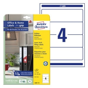 Etykiety na segregatory  Avery L6061-10 - 59 x 192 mm, 10 arkuszy - biały