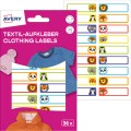 Etykiety naklejki na ubrania AVERY, ETVET36A - 2 arkusze - 36 etykiet - kolorowe www.asan.com.pl