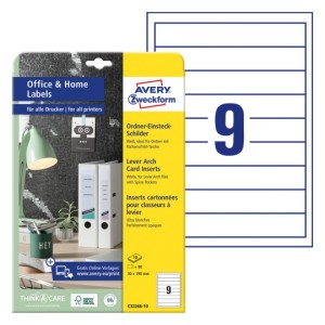 Wkłady do segregatora Avery C32266-10 - 30 x 190 mm, A4 10 arkuszy - biały