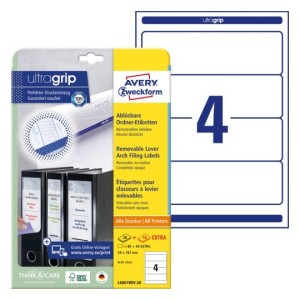 Etykiety na segregatory  Avery L6061REV-20 - 59 x 192 mm, 30 arkuszy - biały