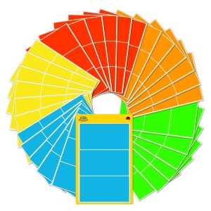 Trwałe etykiety kolorowe  Avery 51046 - 98 x 51 mm, mix 5 kolorów,  30 arkuszy - wielokolorowy