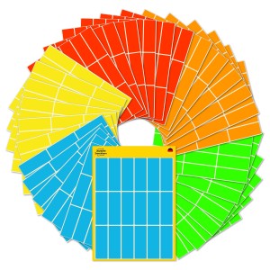 Trwałe etykiety kolorowe Avery 51047 - 50 x 19 mm, mix 5 kolorów, 30 arkuszy - wielokolorowy